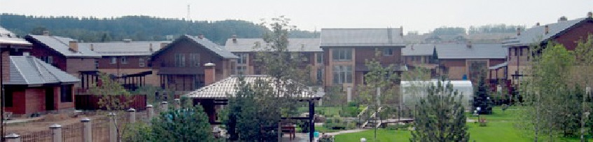 Панорама поселка построек в едином стиле